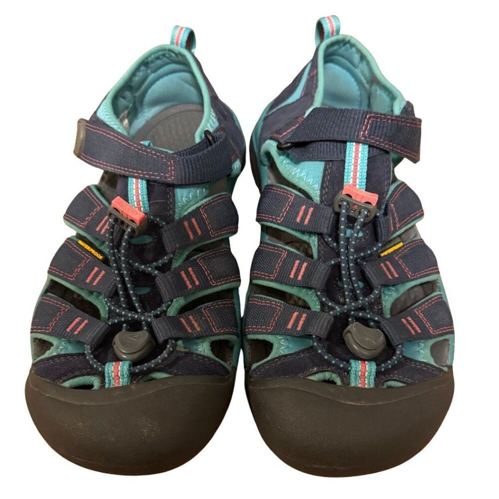 KEEN Newport H2 Water Sandals - Size 6Y, Navy/Teal/Pink